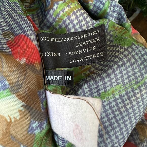 Vintage Pelle NY Milano Navy Blue Leather Jacket M Moto Style Equestrian Lining - Picture 10 of 11